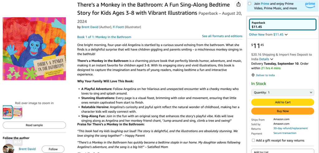 Monkey in the Bathroom On Amazon 